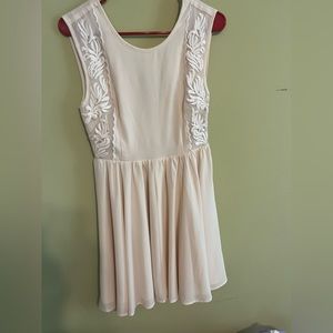Anna Grace Light Pink Off White Dress